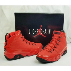 Nike Size 10 Air Jordan 9 Retro Chile Red Black Mens CT8019-600 Lace Up Sneakers